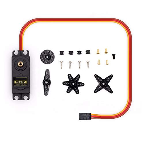 Treedix 2pcs MG995 Servo Motor Metal Gear High-Torque Servo Motor Compatible with Smart Car Robot Boat RC Helicopter Airplane (Control Angle 180)