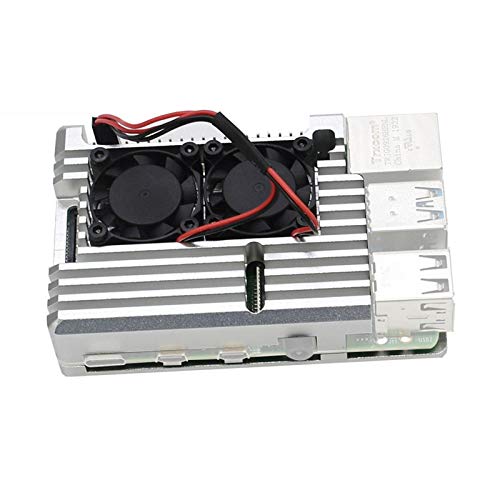 Treedix Aluminum Case with Fan and Thermal Tapes, Compatible with Raspberry 4 Model B/Pi 4B