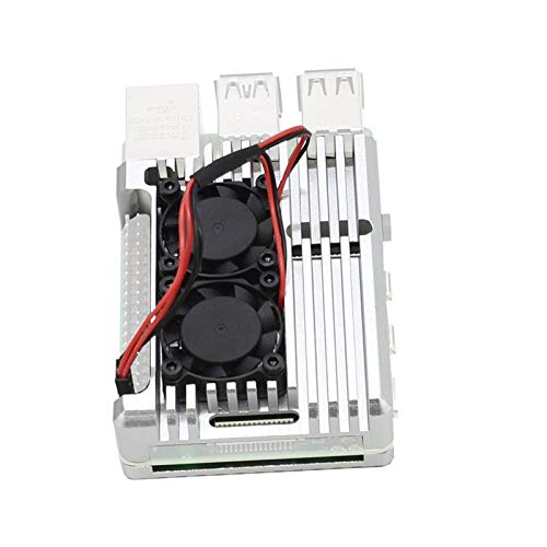 Treedix Aluminum Case with Fan and Thermal Tapes, Compatible with Raspberry 4 Model B/Pi 4B
