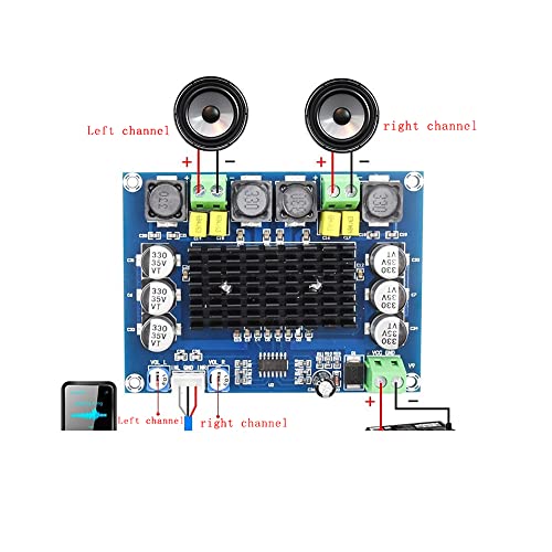 Treedix TPA3116DA DC 12V 24V 100W Tweekanaals Digitaal Hoogvermogens Audioversterkerbord TPA3116D2 Groot Capaciteitsbord DIY-Module
