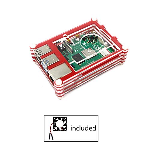 Caja Acrílica Treedix Placa Experimental Compatible con Placa Base con Ventilador de Enfriamiento Compatible con Raspberry Pi 4B