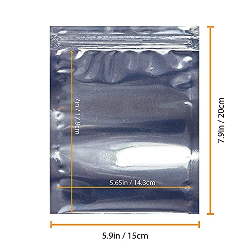 Treedix 50PCS Antistatic Resealable Shielding Bag, Flat Open Top Anti Static Bag for Electronic Devices, Motherboard Hard Disk led Light Strip Bag, PCB Board electrostatic Bag (15x20cm/6x8 inch)
