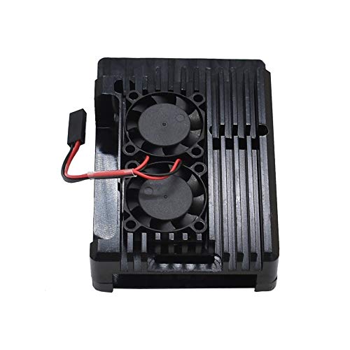 Treedix Cooling Metal Case Compatible with Pi 4, Aluminium Alloy Armor Case with Dual Fan Heatsink Compatible with Raspberry Pi 4 Model/Pi 4B