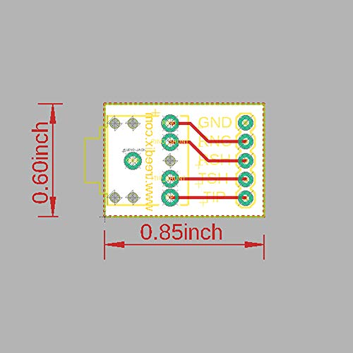 Treedix 6pcs 3.5mm Female Audio Jack Breakout Board Plastic PCB Mount 5-Pin Stereo Socket Audio Connector
