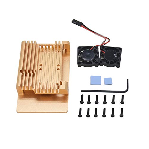 Treedix Aluminum Case with Fan and Thermal Tapes, Compatible with Raspberry 4 Model B/Pi 4B
