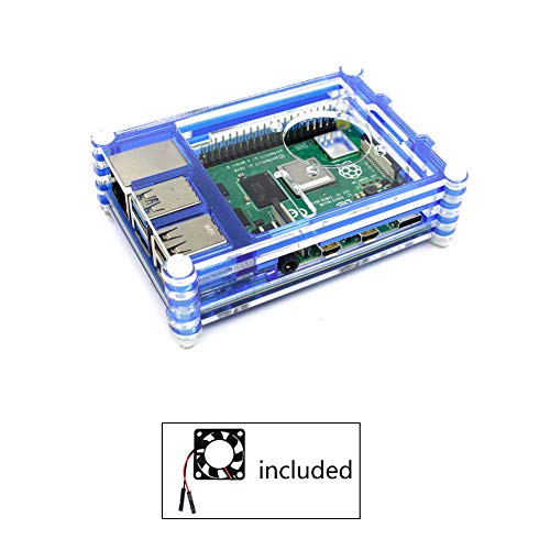 Caja Acrílica Treedix Placa Experimental Compatible con Placa Base con Ventilador de Enfriamiento Compatible con Raspberry Pi 4B