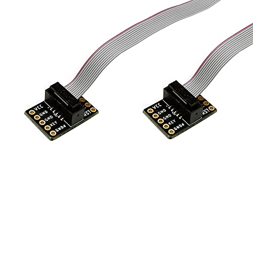 Treedix 2pcs JTAG Breakout Board Adapter Converter SWD Breakout Jtag Debug Board with 2 Row 1.27/2.54mm Pitch 10pins Female to Female IDC Connector Flat Flexible Gray Ribbon Jumper Cable 200mm for J-Link