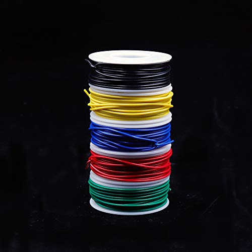 Treedix Solder Copper Hookup Wire Wrapping Jumper Wire Core Tinned PVC Coated Tin Plated 105 Celsius Cable Roll