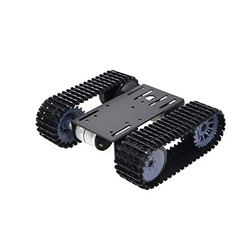 Treedix Coche Robot Inteligente Seguidor de Pistas Motor 12V Valor TP101 Chasis de Tanque Robot Placa Inferior de Metal Compatible con Arduino