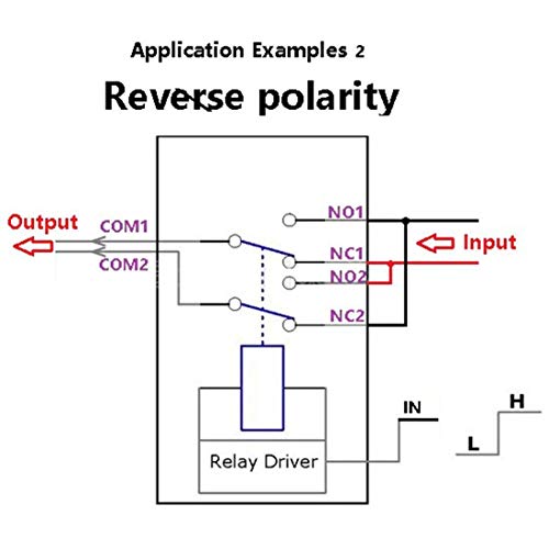 Treedix 2PCS DPDT Relay Module Reverse Polarity Switch Compatible with Arduino