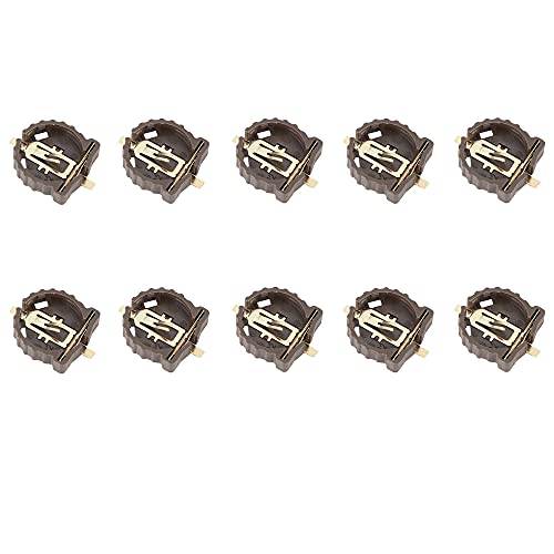 Treedix 10 pezzi CR1220 Supporto a Batteria a Bottone Orizzontale, Custodia Marrone per l'alimentazione di orologi in tempo reale RTC, compatibile con la scheda di espansione RTC per Raspberry Pi Pico