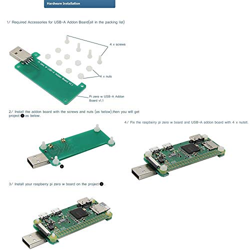 Treedix Compatible with Raspberry Pi Zero/W USB Adapter Board USB BadUSB Expansion Board Connector No Data Line Required Plug with Acrylic Shell
