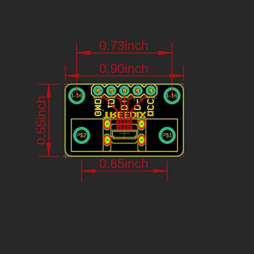 Treedix USB MicroB Plug Breakout Board Type B 5pin Male Connector Adapter Module for Arduino