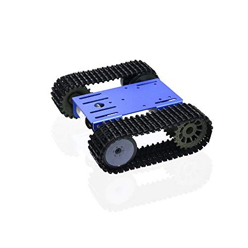 Treedix Coche Robot Inteligente Seguidor de Pistas Motor 12V Valor TP101 Chasis de Tanque Robot Placa Inferior de Metal Compatible con Arduino