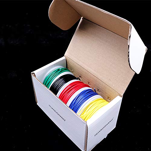 Treedix Solder Copper Hookup Wire Wrapping Jumper Wire Core Tinned PVC Coated Tin Plated 105 Celsius Cable Roll