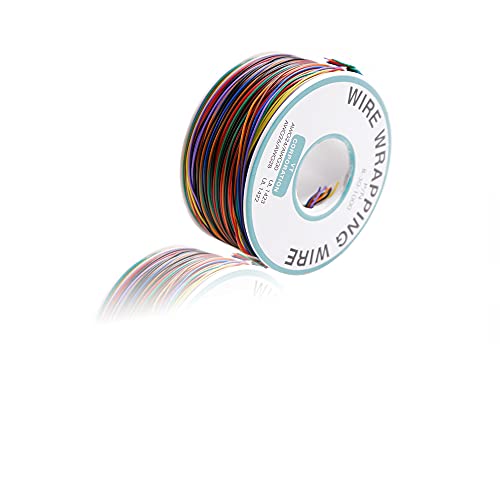 Treedix Solder Copper Hookup Wire Wrapping Jumper Wire Core Tinned PVC Coated Tin Plated 105 Celsius Cable Roll