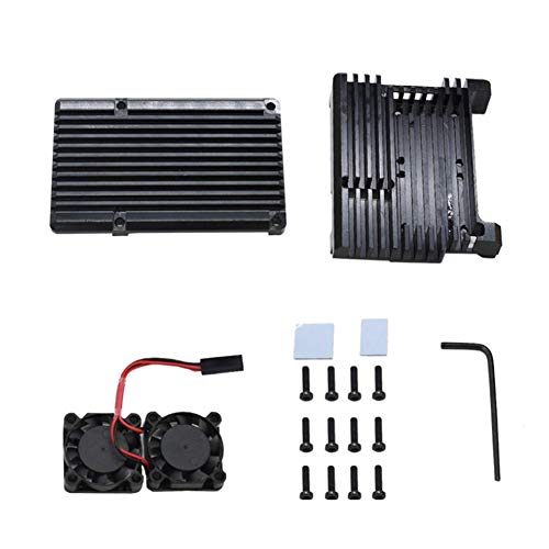 Treedix Aluminum Case with Fan and Thermal Tapes, Compatible with Raspberry 4 Model B/Pi 4B