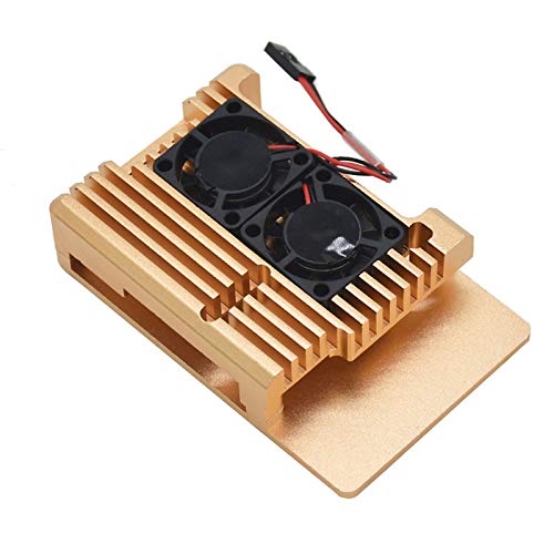 Treedix Aluminum Case with Fan and Thermal Tapes, Compatible with Raspberry 4 Model B/Pi 4B