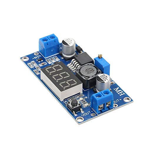 Treedix 2 stuks LM2596 instelbare spanningsregelaar DC-DC met voltmeterdisplay, 12V naar 3.3V, 12V naar 5V, 24V naar 5V, 24V naar 12V, 36V naar 24V
