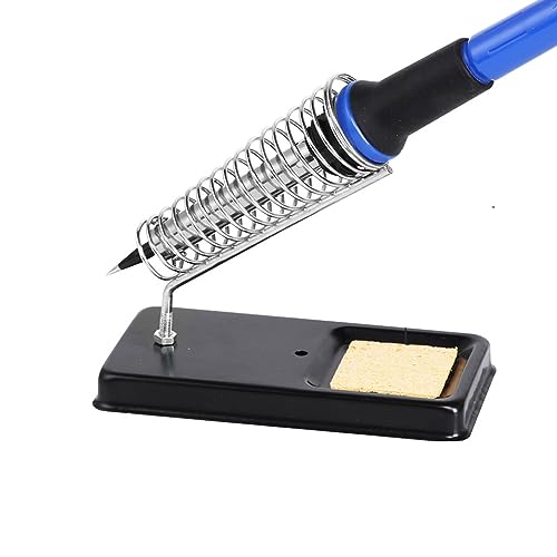 Treedix High Temperature Soldering Iron Holder Stand Black Base Soldering Iron Support Metal Soldering Iron Holder Stand with Sponge