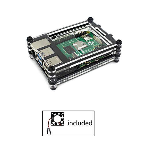 Treedix Boîte en acrylique plateau expérimental compatible avec la plaque de base, avec ventilateur de refroidissement compatible avec Raspberry Pi 4B
