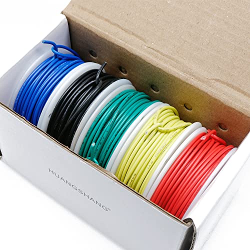 Treedix Solder Copper Hookup Wire Wrapping Jumper Wire Core Tinned PVC Coated Tin Plated 105 Celsius Cable Roll