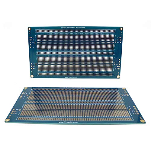 Treedix Solderable BreadBoard PCB Prototype Shield Board Double Sided Tinned Gold Plated Holes