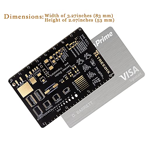 Treedix 2 Stück multifunktionales PCB-Lineal, 7,6 cm, Messwerkzeug, Farbwellenlänge, Schottky-Diode, Zener-Dioden-Widerstand, Kondensator-Chip, IC, SMD-Dioden-Transistor für Leiterplatten von Elektronikingenieuren
