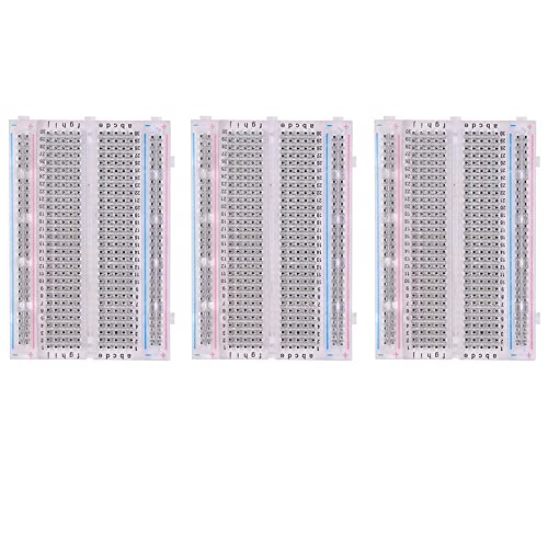 Treedix 3 unidades de mini placa de pruebas sin soldadura de plástico transparente, 400 conexiones, para experimentos, para Arduino 83 * 55 * 8.5mm