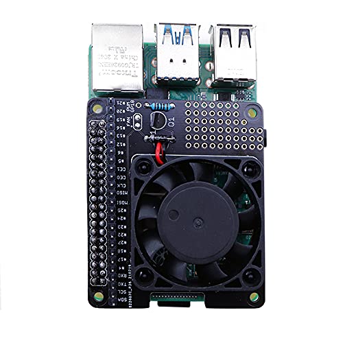 Treedix Compatible with Raspberry 4/4B Fan Hat Heatsink Kit GPIO Expansion Board with PWM Controllable Single Cooling Fan DC 5V