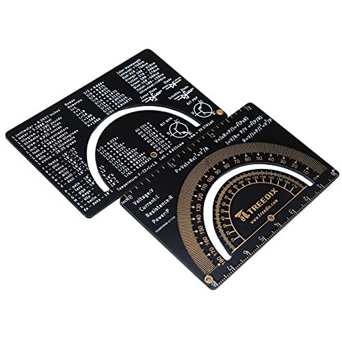Treedix 2 Stück multifunktionales PCB-Lineal, 7,6 cm, Messwerkzeug, Farbwellenlänge, Schottky-Diode, Zener-Dioden-Widerstand, Kondensator-Chip, IC, SMD-Dioden-Transistor für Leiterplatten von Elektronikingenieuren