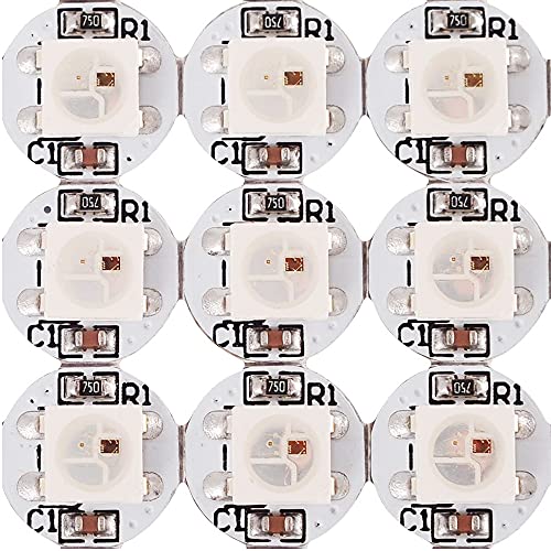 Treedix 100pcs WS2812B Addressable 5050 SMD Smart RGB LED Pixel Light on White Heat Sink PCB Board 5V DC(RGB White PCB)