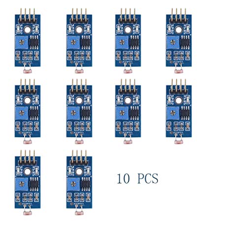 Treedix 10 pezzi Modulo relè sensore di luce a resistenza fotosensibile LM393 compatibile con Arduino