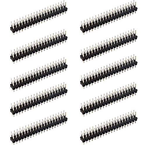 Treedix 10 pezzi Connettore a pin header a doppia fila diritto 0.1in 2x20 pin compatibile con GPIO di Raspberry Pi Zero