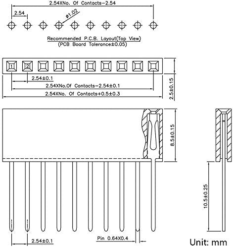 Treedix 3 Sets of Stacking Headers Pins Kit Stackable Female Headers Compatible with Arduino UNO R3(15pcs in Total)