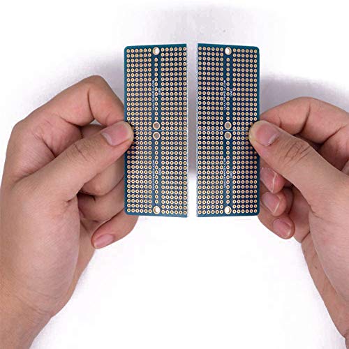 Treedix 4 pcs Universal Board Solderable BreadBoard Split Design PCB Prototype Shield Board Double Sided Tinned Gold Plated Holes Compatible with Arduino Kit Raspberry Pi Prototyping and Testing