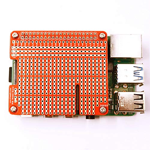 Treedix 4 Sets GPIO Breakout DIY Breadboard PCB Shield Red Expansion Board Kit Compatible with Raspberry Pi 4 3 2 B+ A+